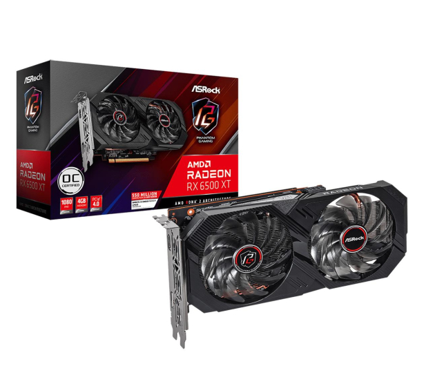 ASRock Radeon RX 6500 XT Phantom Gaming D OC 4GB GDDR6 - 715089 - zdjęcie